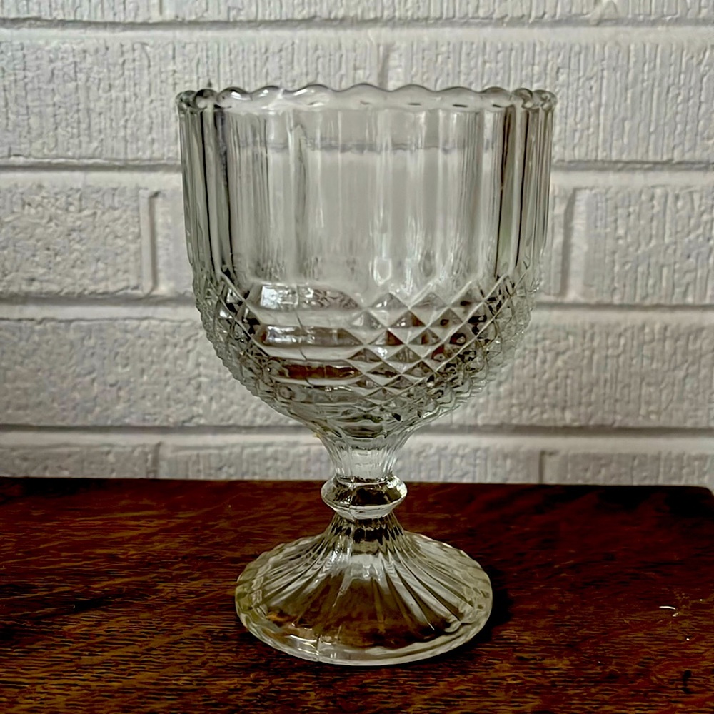 Faceted Glass Goblet